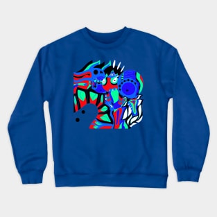 Blue mecha ecopop Crewneck Sweatshirt